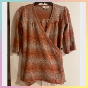 ONEILL WRAP SWEATER TOP striped orange
